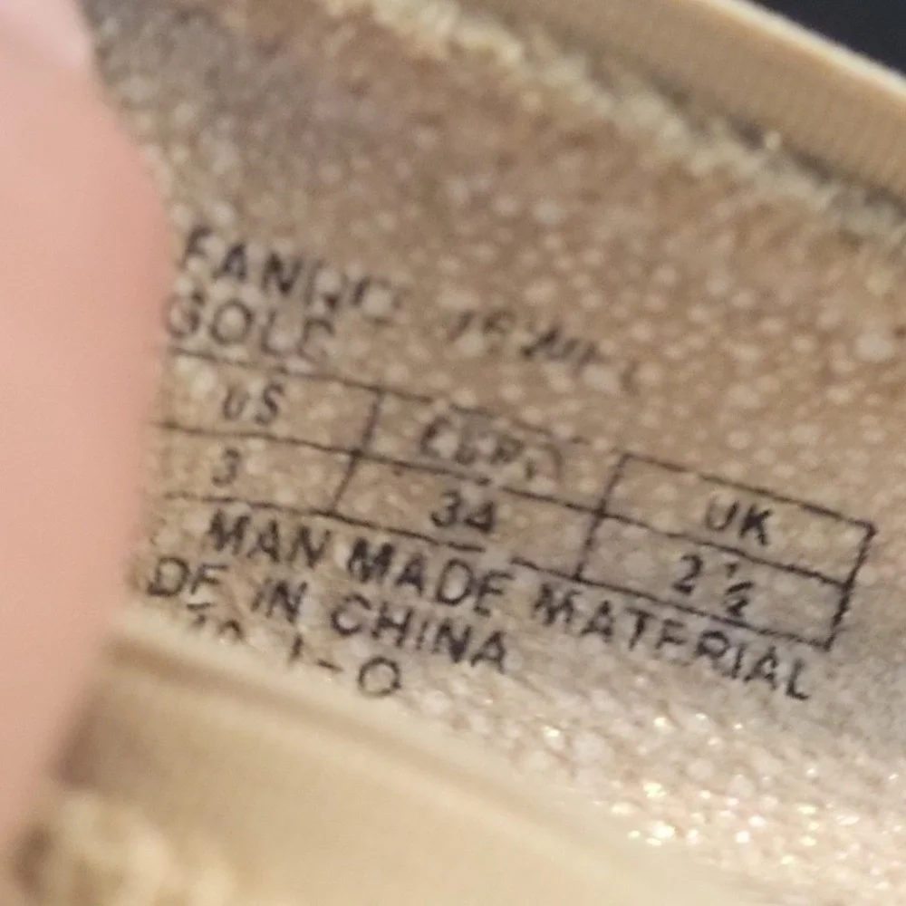 Stuart Weitzman Girls Gold Metallic Rhinestone Bow Ballet Flats Fanre Jewel 3